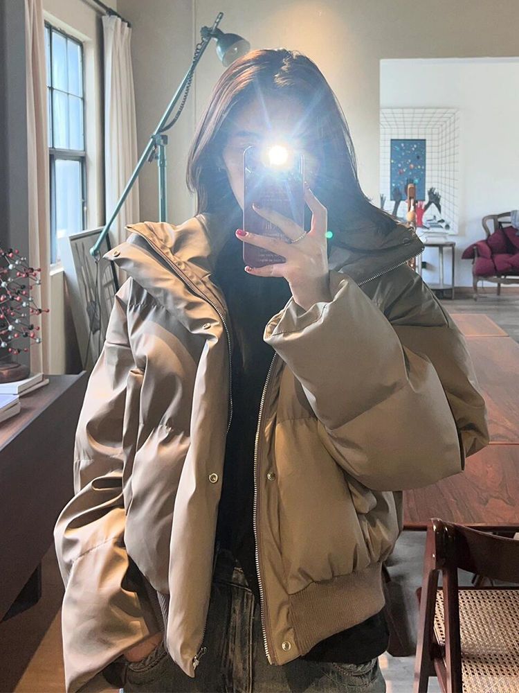 Chaqueta de Cuero Acolchada Corto para Mujer - Elegante y Cálida