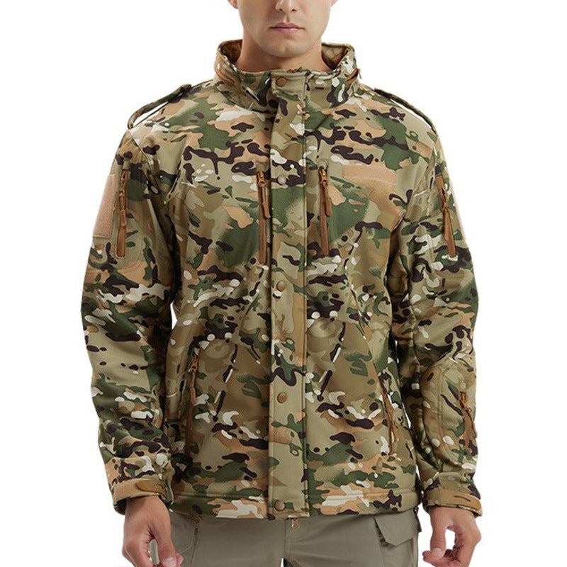 Chaqueta Deportiva de Camuflaje de Forro Polar Impermeable para Hombre