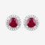 Pendientes de Rubí y Diamante de 1.22 Quilates en Oro Blanco de 14K