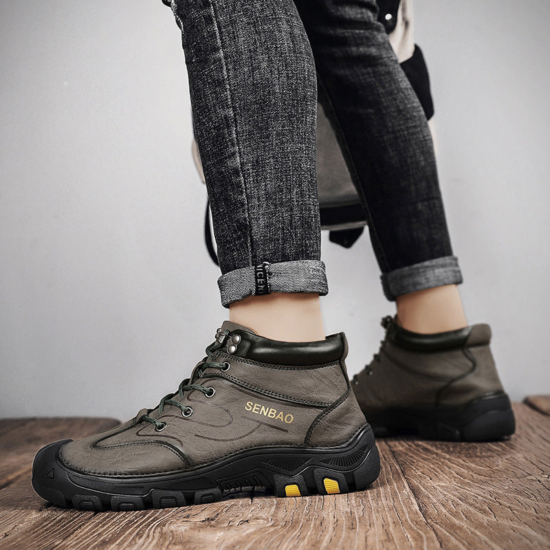 Botas Martin para Hombre, Zapatos Casual de Punta Alta para Exterior