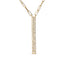 Collier à charms en marquise et barre à deux brins en or jaune 14K