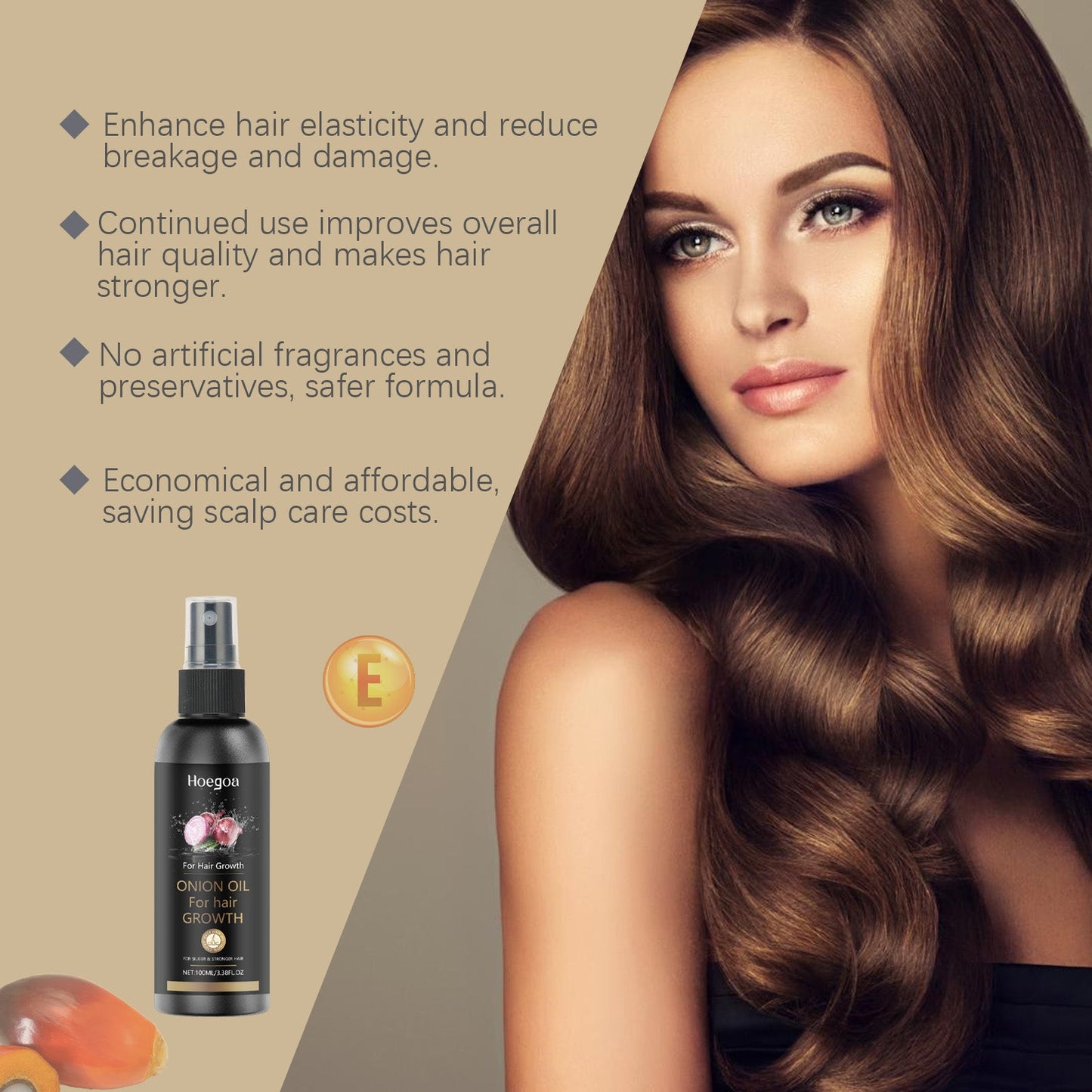 Onion Oil Hair Care Essential Oil Spray Gently Hydrates Hair Follicles Brightening Care Moisturizes And Softens Hair - Korvel