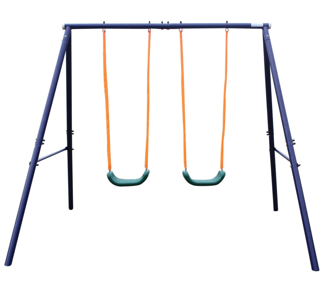 Two Station Swing Set for Children - Korvel