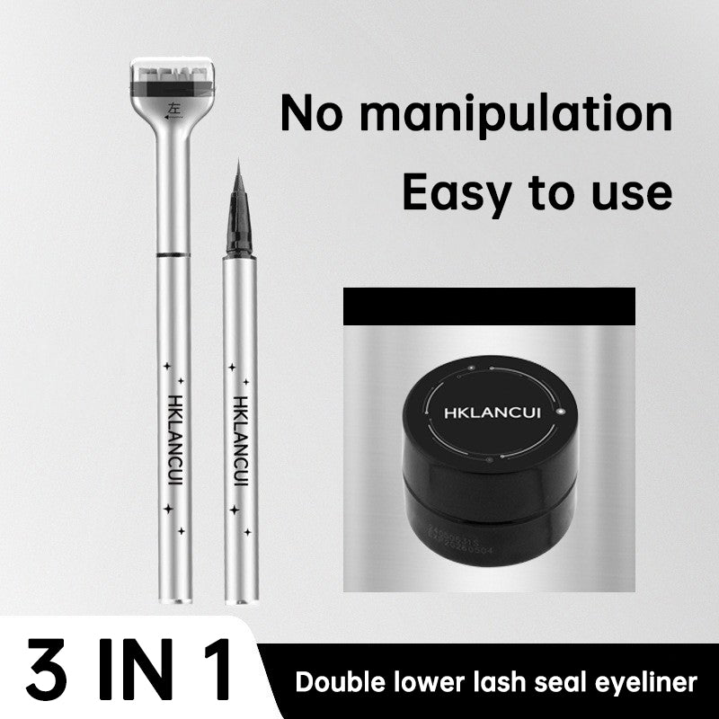 Makeup Magic Eye Liner Gel Pen Waterproof Long Lasting 2 In 1 Lower Liquid Eyeliner Pencil Eyelashes Stamp - Korvel