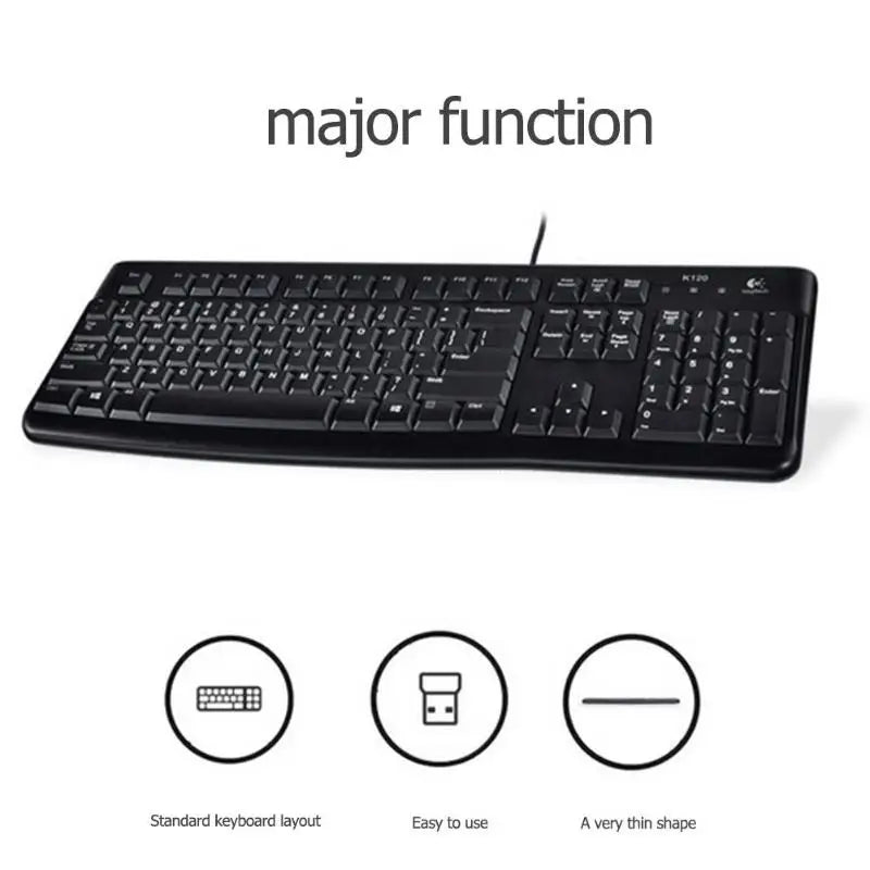 Logitech K120 Wired USB Keyboard - Durable & Reliable