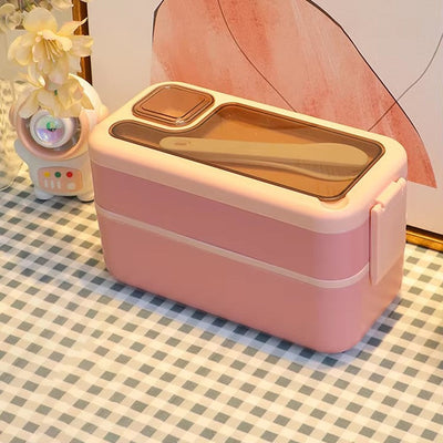 Japanese Style Double Layer Microwaveable Lunch Box