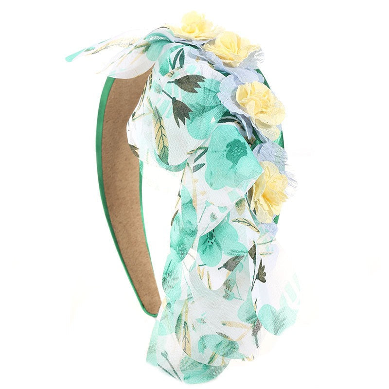 Fashionable leopard print fabric flower headband - Korvel
