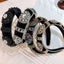 Fashionable retro golden velvet hair hoop with super sparkling color rhinestone sponge head hoop - Korvel