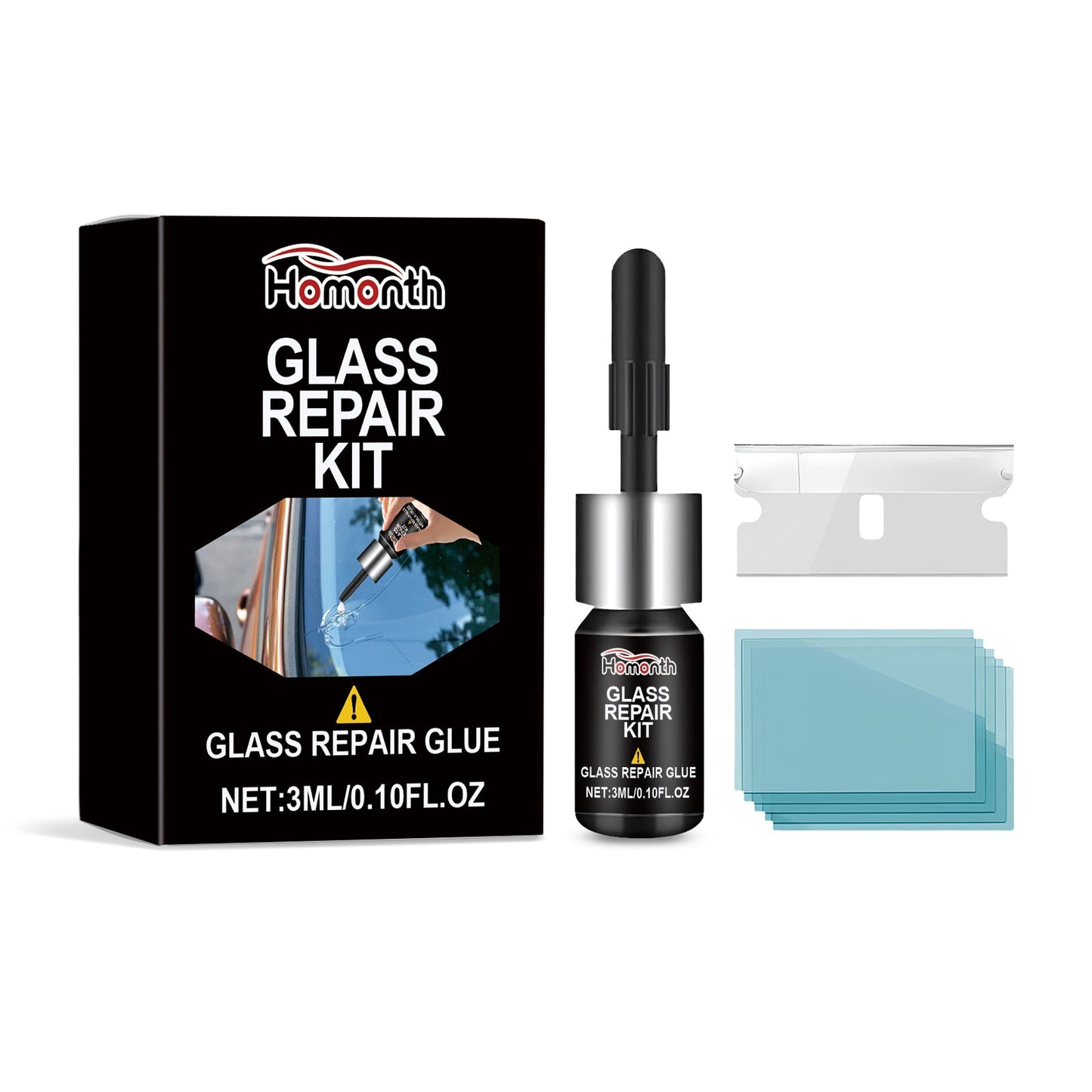 Portable Windshield Repair Kit for Automotive Glass