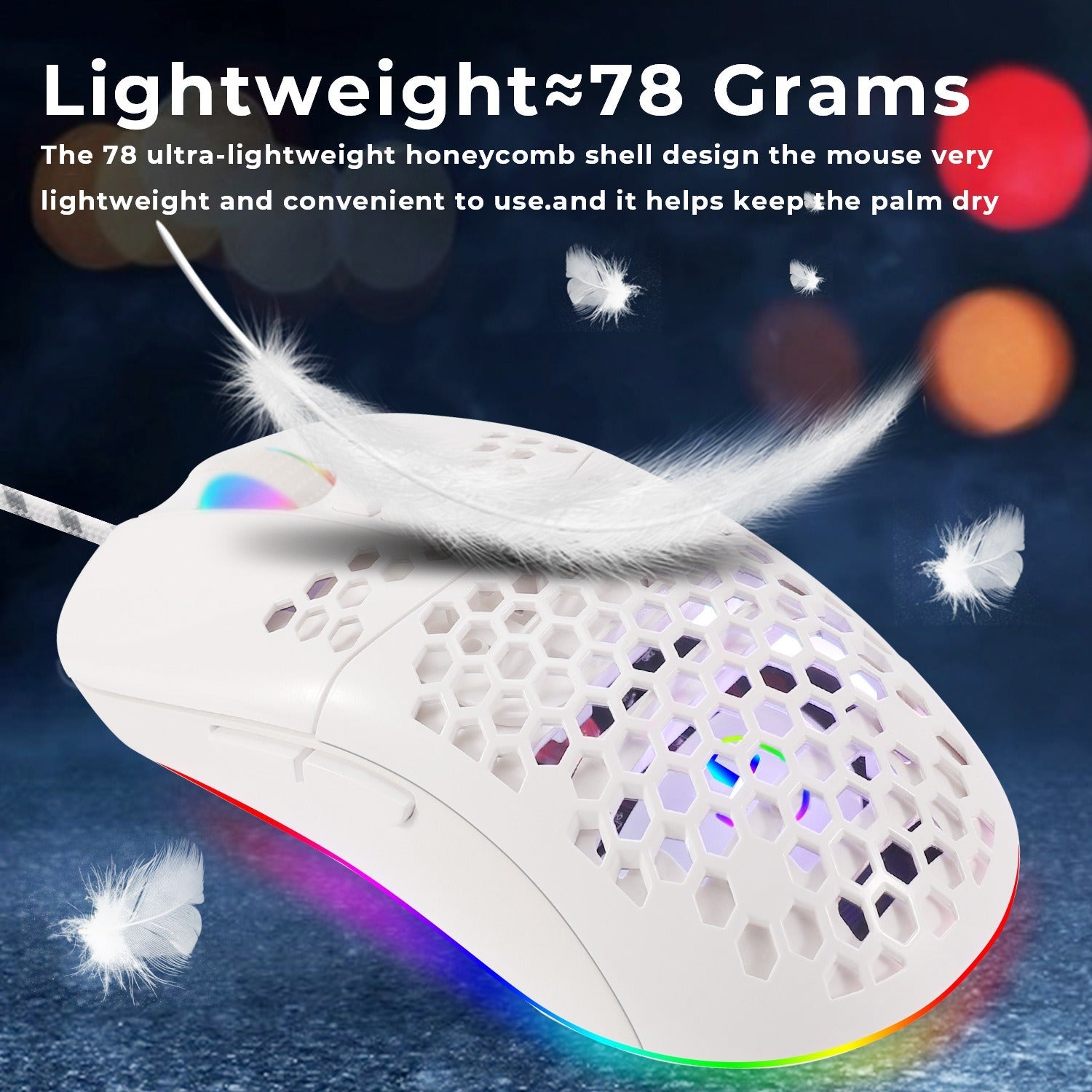 Cave mouse USB-C luminous RGB wired macro programming game mouse with 6 keys to turn off lights - Korvel