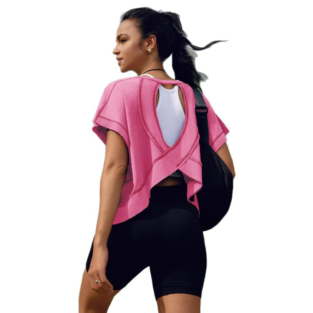 Crop Top de Yoga Sportif Femme Sans Dos - Décontracté et Respirant