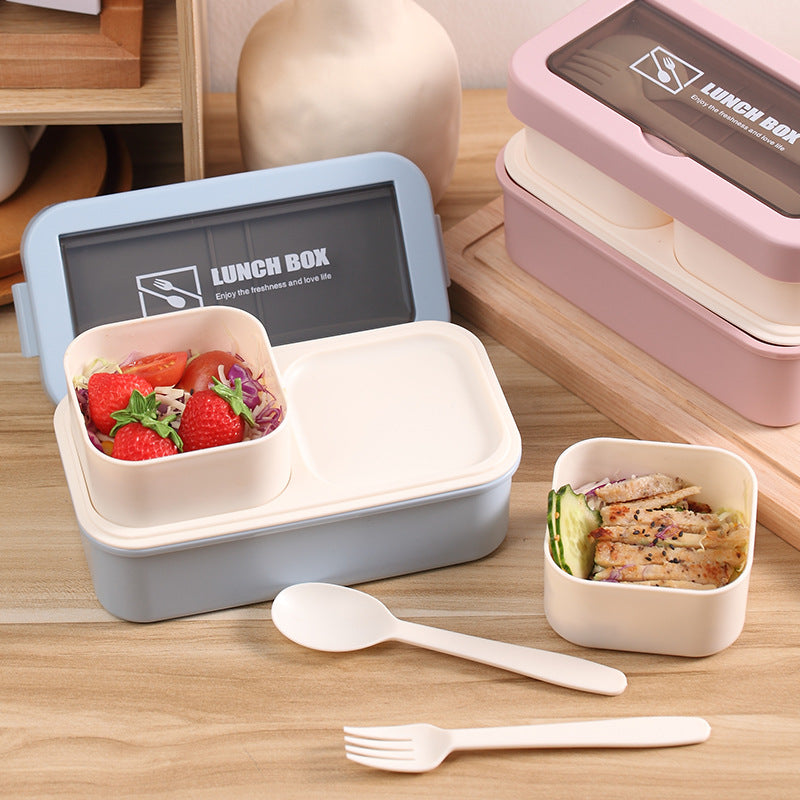 Stylish and simple microwaveable double-layered lunch box for storing lunch boxes - Korvel