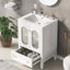 Meuble de salle de bain blanc de 24" avec lavabo et rangement