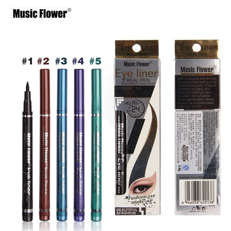 Music Flower New Makeup Cosmetic Black Eyeliner Waterproof Eye Liner Pencil Shadow KAJAL Gel Eyeliner Make up Smokey Eye - Korvel