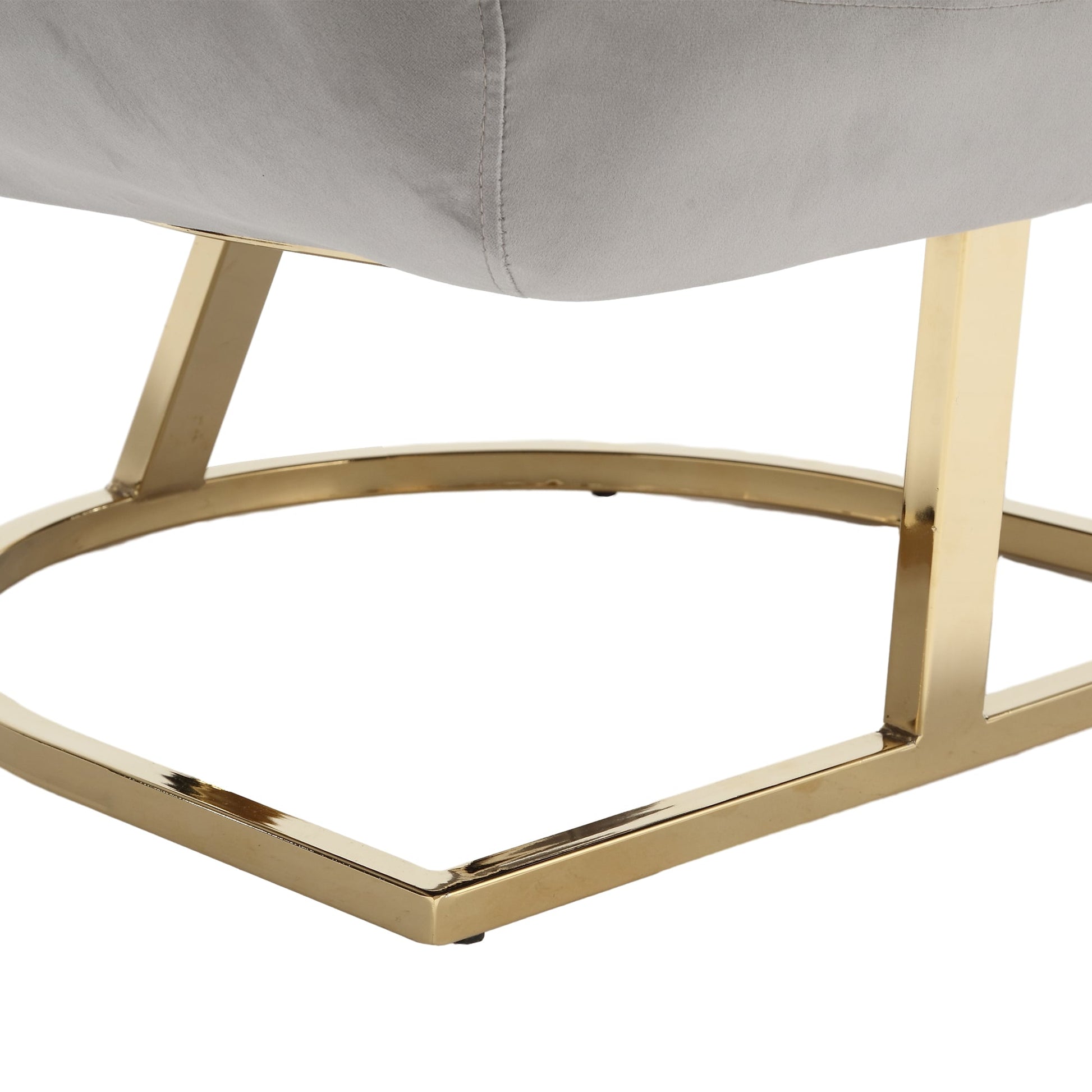 COOLMORE Upholstered Tufted Living Room Chair Textured Linen Fabric Accent Chair with Metal Stand - Korvel