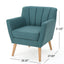 Mid Century Modern Dark Teal Fabric Club Chair
