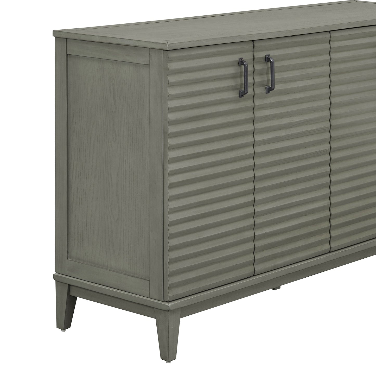 Buffet de rangement TREXM gris antique à 4 portes avec étagères réglables