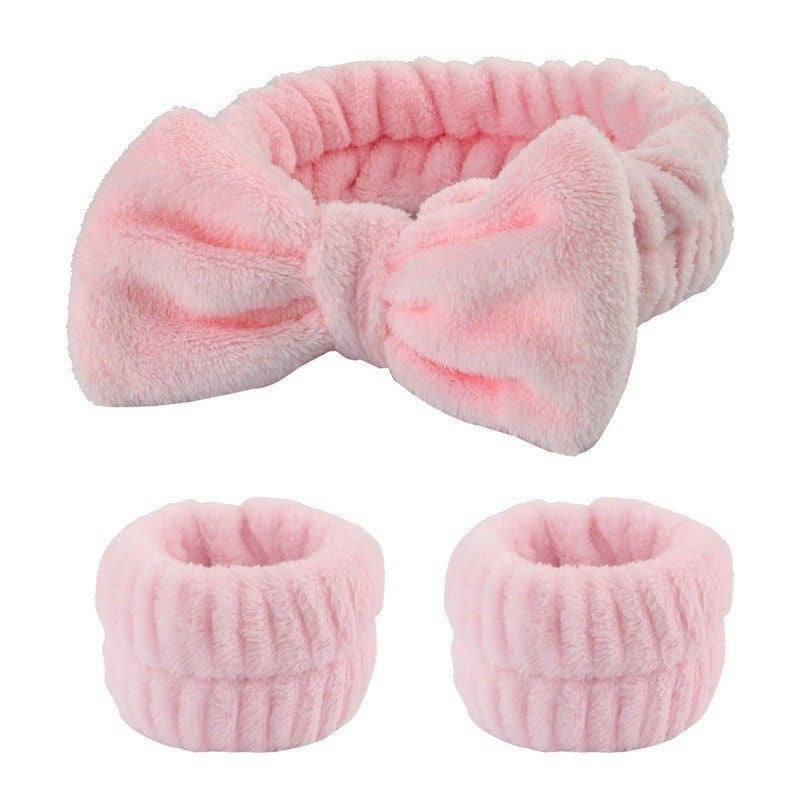Butterfly Bow Headband & Wrist Strap Set - 3 Pieces