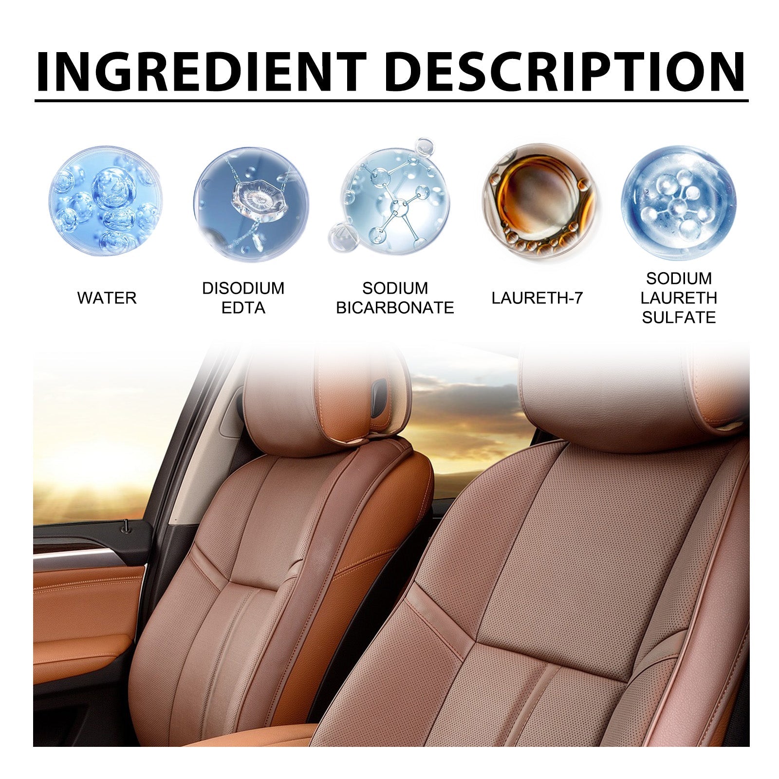 Automotive Leather Polish, Car Interior Leather Seat Leather Maintenance Refurbishment Decontamination Cleaning Agent - Korvel