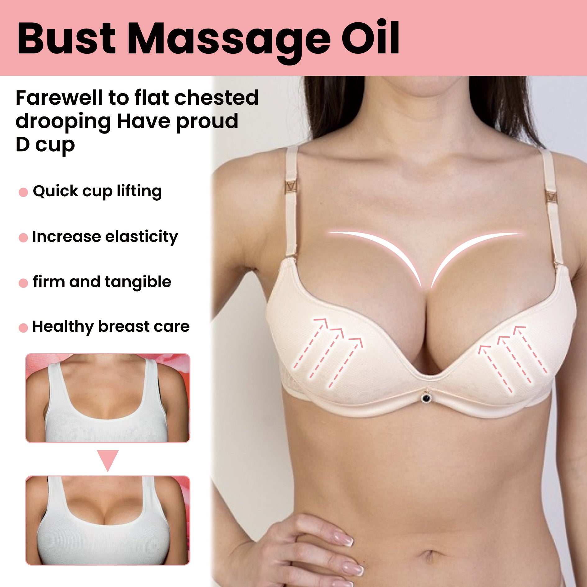 Beauty Massage Oil Breast Gentle Moisturizing Treatment Full And Firm Breast Volumizing Massage Treatment - Korvel