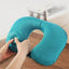 U Shape Neck Cushion Automatic Air Inflatable Pillow Compress Ring For Airplane Car Outdoor Travel - Korvel