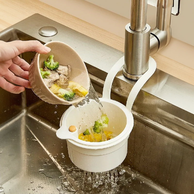 Adjustable Hanging Sink Drain Basket for Kitchen Sink, Food Waste Separator, Filter Basket & Fruit Washing Strainer - Korvel