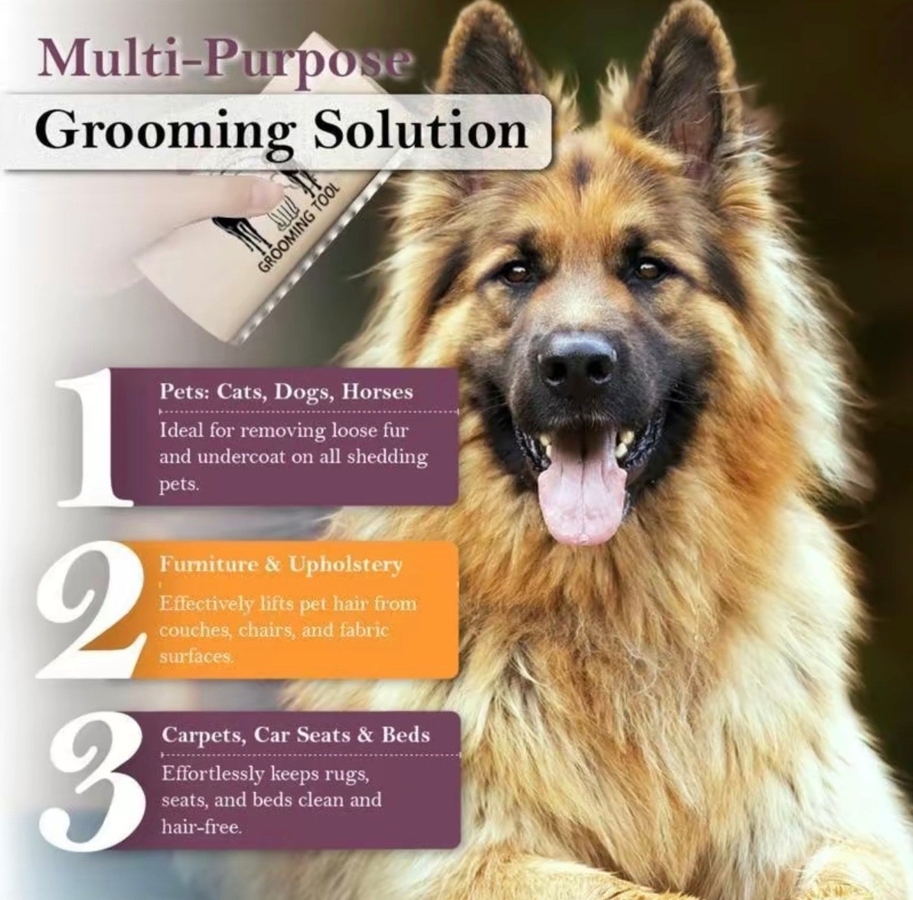 FurEase Pro Deshedding Brush for Pets