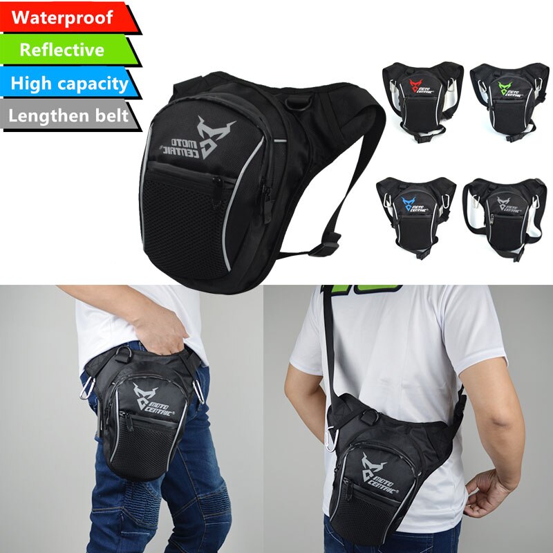 Fashion Motorcycle Drop Leg Bag Hip Bum Fanny Pack Waterproof Motorcycle Bag Outdoor Casual Waist Bag Motorcycle bike Bag Black - Korvel