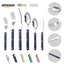 French Rivet ABS Handle Hotel Western Tableware Steak Knife Butter Knife Set - Korvel