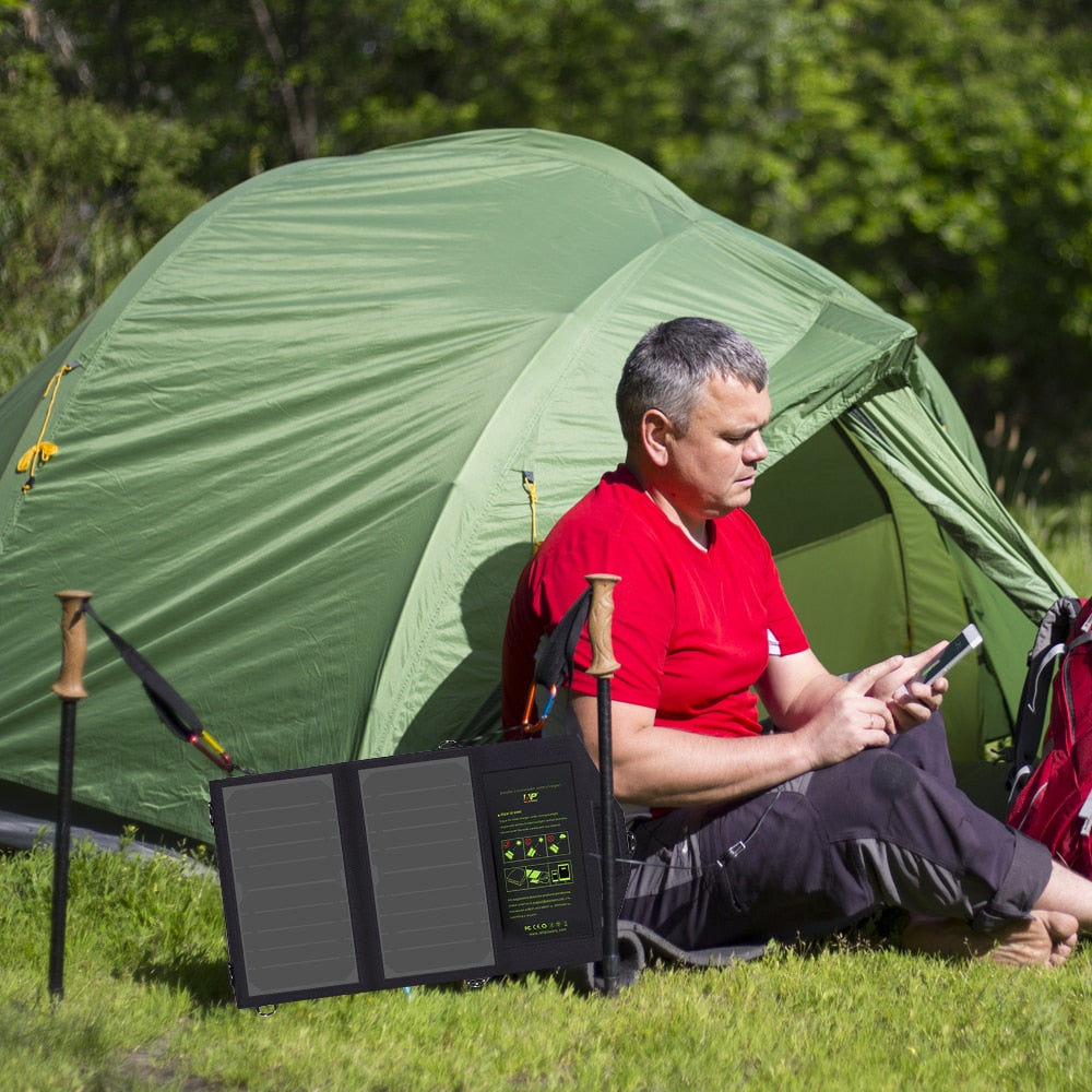 Solar Panel 10W 5V Solar Charger Portable Solar Battery Chargers Charging for Phone for Hiking etc. Outdoors. - Korvel