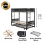 Metal double bed with casters/sturdy frame/no noise/comfortable guardrail/2 side ladders/no need for spring box - Korvel
