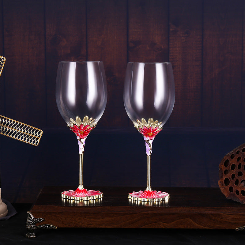 European enamel red wine glass gift cup - Korvel