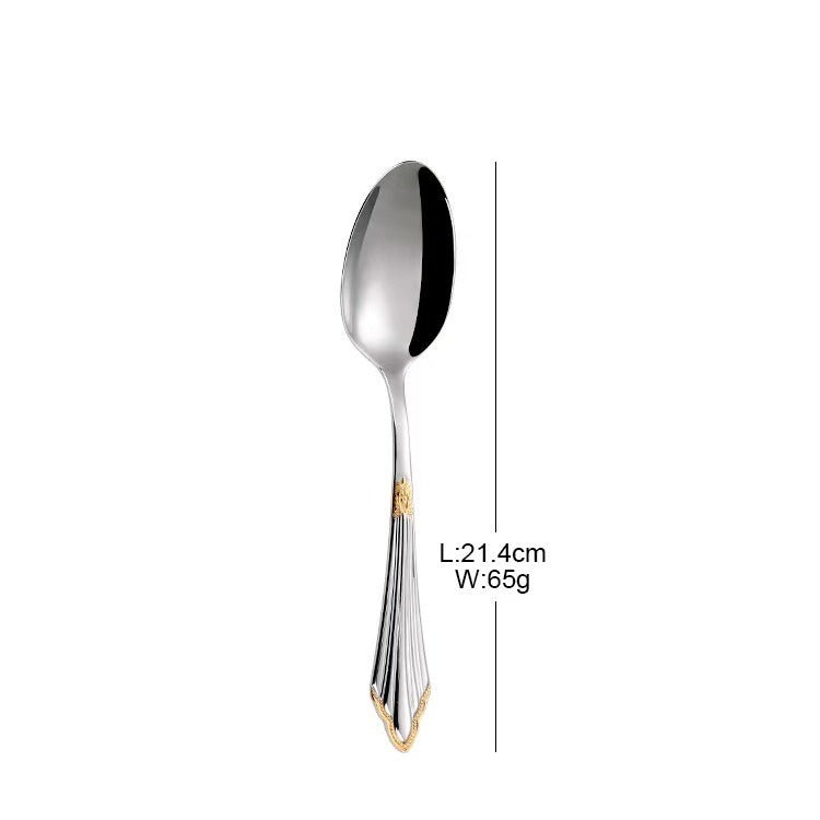 304 stainless steel knife, fork, spoon, hotel Western tableware, steak knife, fork, dessert spoon, fork, 4 piece  set - Korvel