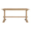 TREXM 3-piece retro dining table, rectangular stand table, and 2 4-person wooden stools (made of natural wood) - Korvel
