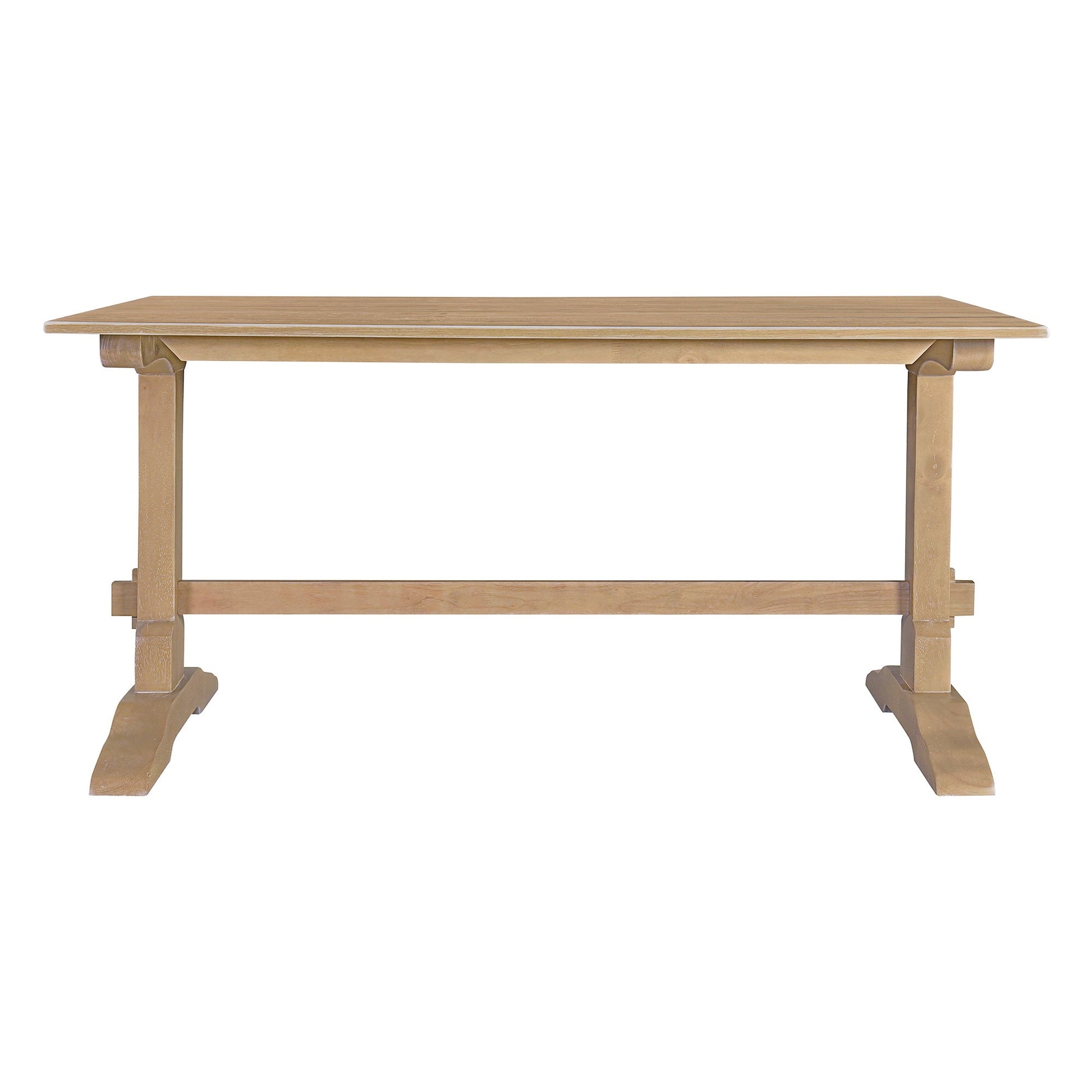 TREXM 3-piece retro dining table, rectangular stand table, and 2 4-person wooden stools (made of natural wood) - Korvel
