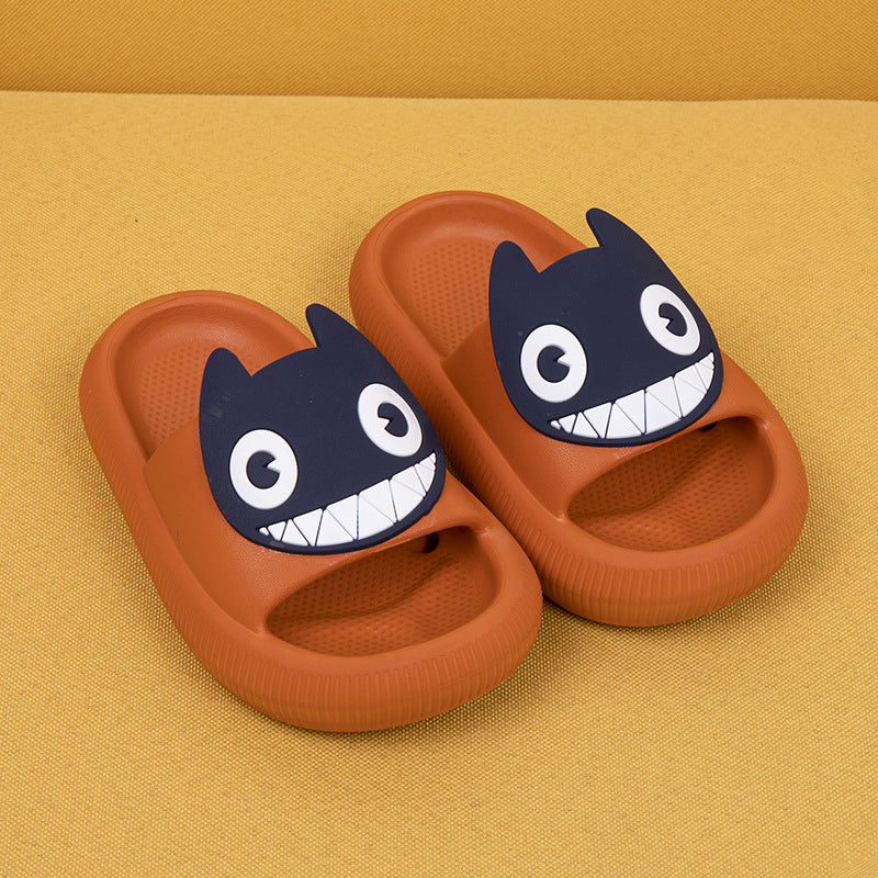 Big-Eyed Black Cat Cartoon Sandals One-Piece Soft Bottom Soft Face Parent-Child Amazon Baby Children's Slippers - Korvel