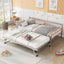 Twin Size Metal Daybed with Adjustable Trundle  Pop Up Trundle  Silver - Korvel
