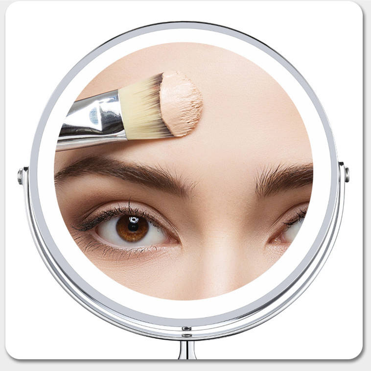 Dual-Sided 8" USB Rechargeable Vanity Makeup Mirror with Lights