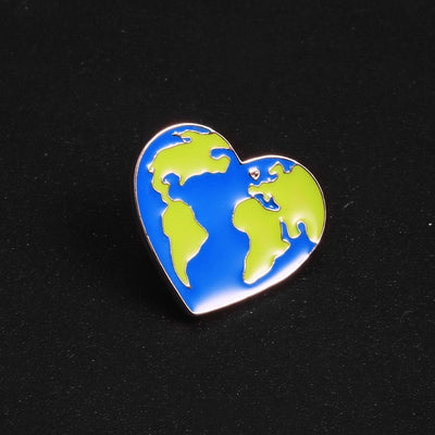 Earth Heart Enamel Pins Protect the Earth Ecology Metal Badge Love Green Earth Brooches Unisex Fashion Jewelry accessories - Korvel