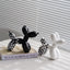 New black and white plaid balloon dog ornaments creative TV cabinet wine cabinet living room porch resin crafts - Korvel