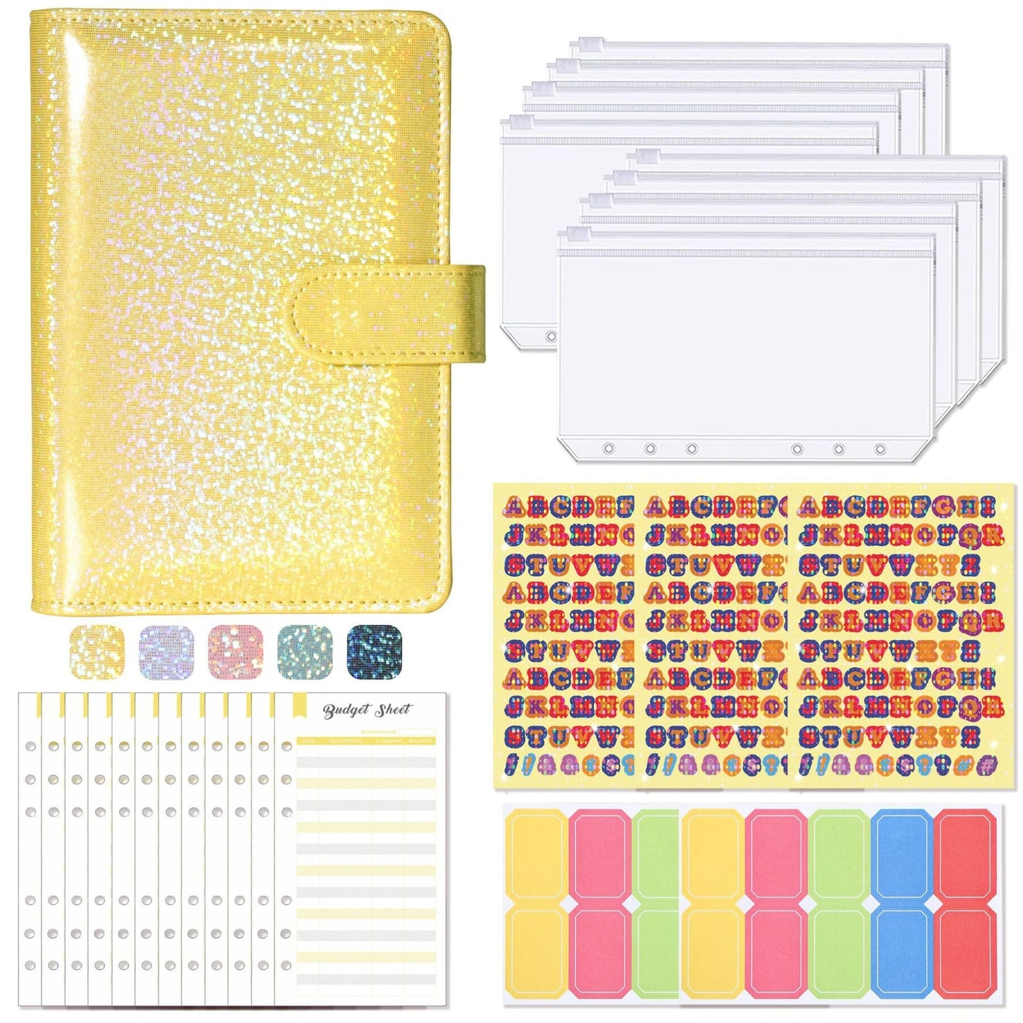 Carnet de budget à anneaux A6 - Cuir PU Macaron