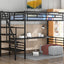 Metal Loft Bed Frame with Desk  No Box Spring Needed Twin Black - Korvel