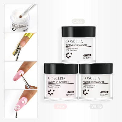 COSCELIA Crystal Powder Nail Extension Nail Tool Set DIY Nail Extension Crystal Powder 150ml Crystal Liquid - Korvel