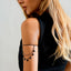 Sweet and Cool Gothic Cross Crystal Chain Multi layer Open Arm Bracelet Hand Ornament Leg Chain - Korvel