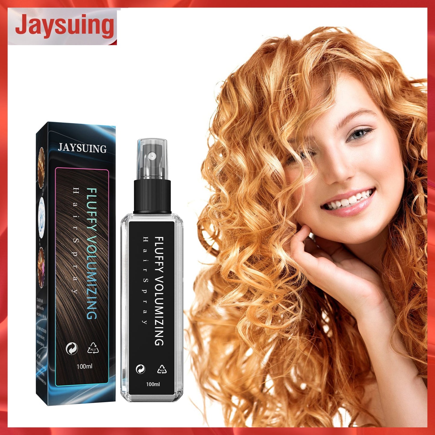 Hair Styling Spray Moisturizing Styling Fragrance Lasting Curly Hair Styling Dry Gel Hairspray Hair Fluffy Gel Water 100ml - Korvel