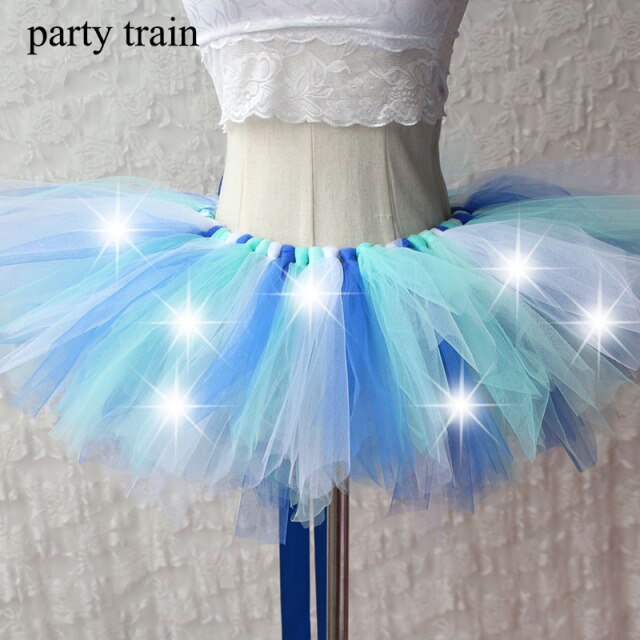 Arrival Women Tulle Tutu Skirt Sexy Mini Fancy Adult Petticoat Fluffy Yarn Ballet Dance Halloween Led Light Up - Korvel