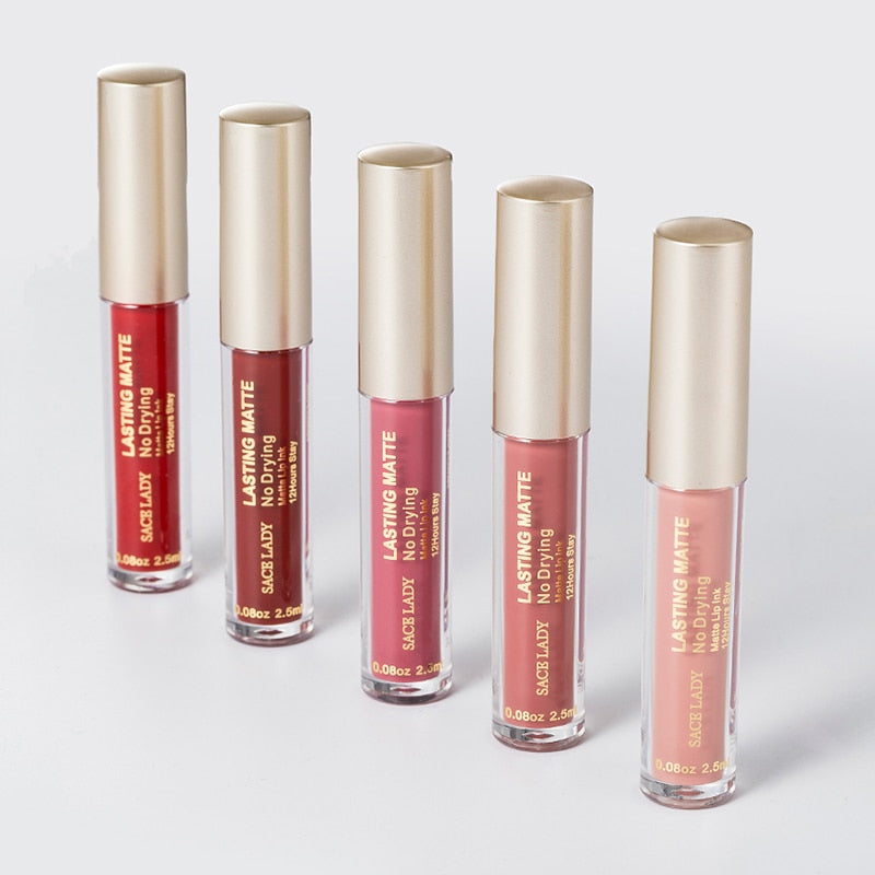Make Up Waterproof Nude Lipstick Long Lasting Liquid Matte Lipstick Kit Lip Gloss Cosmetics Lipgloss Lip Makeup - Korvel