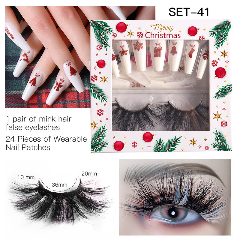 Christmas Nail Enhancement Eyelash Tool Set False Eyelash Decoration Color Mink Hair Beauty Tool - Korvel