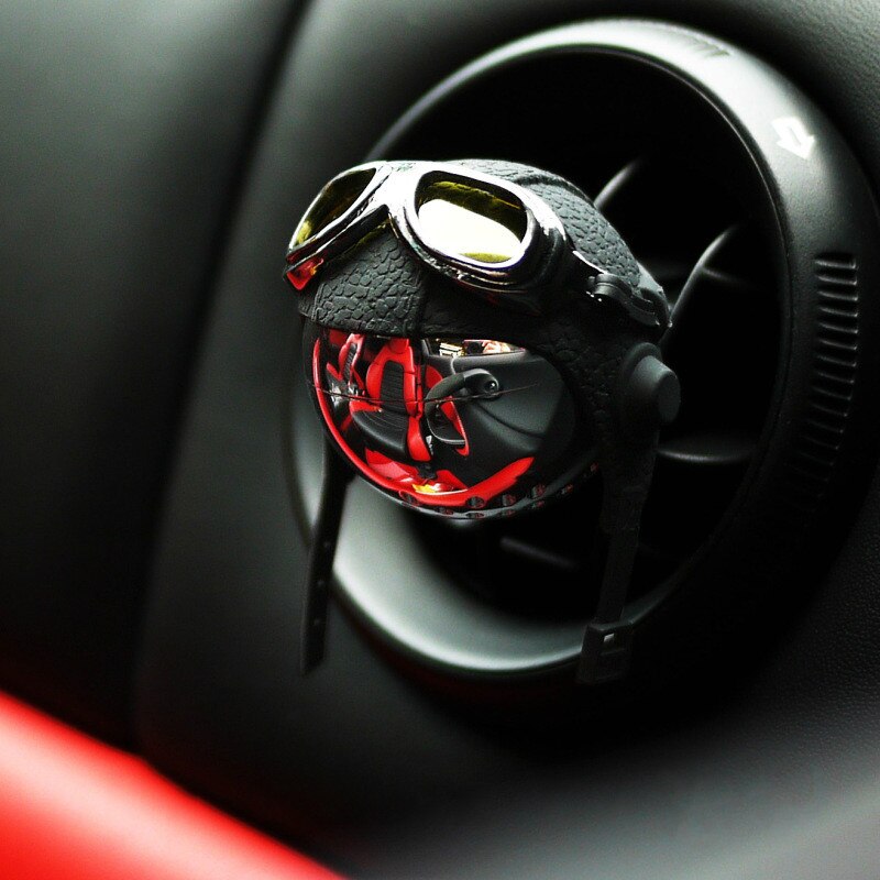 Creative Helmet Car Air Freshener Airborne Division Luxury Car Perfume Genuine Leather Strap Hanging Car Fragrance - Korvel