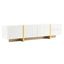 Luxury Fluted TV Stand for TVs Up to 80'', Modern Entertainment Center with Storage Cabinets & Drawer White - Korvel